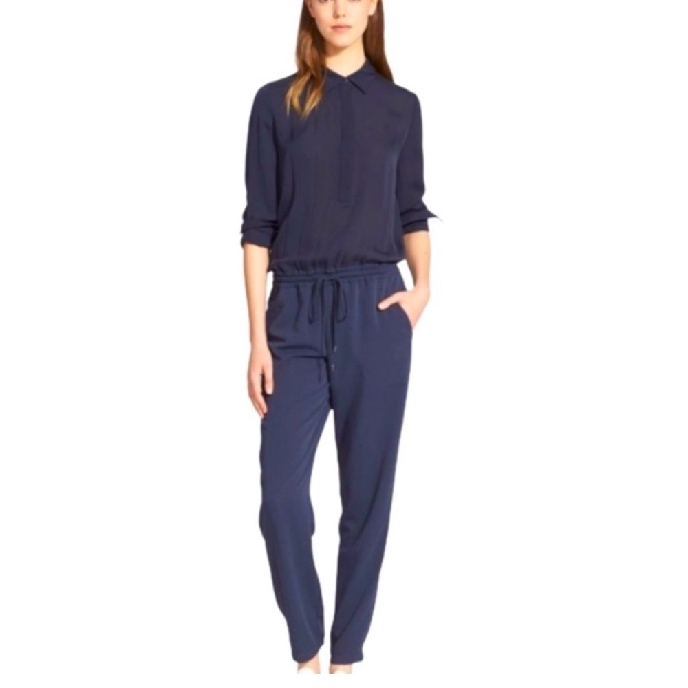 Vince Midnight Blue Women's Jumpsuit, Size 10 Minimalist Quiet Luxury